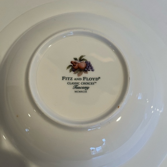 Fitz and Floyd Classic Choices Tuscany Pattern Set of 2 Rimmed Bowls New - Picture 8 of 9